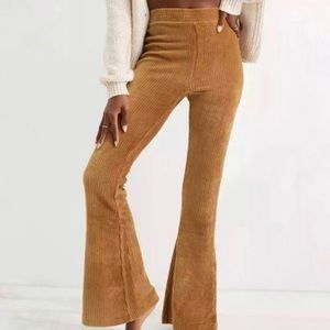 Aerie Pants & Jumpsuits Aerie Groove On High Waisted Velour Flare Pants